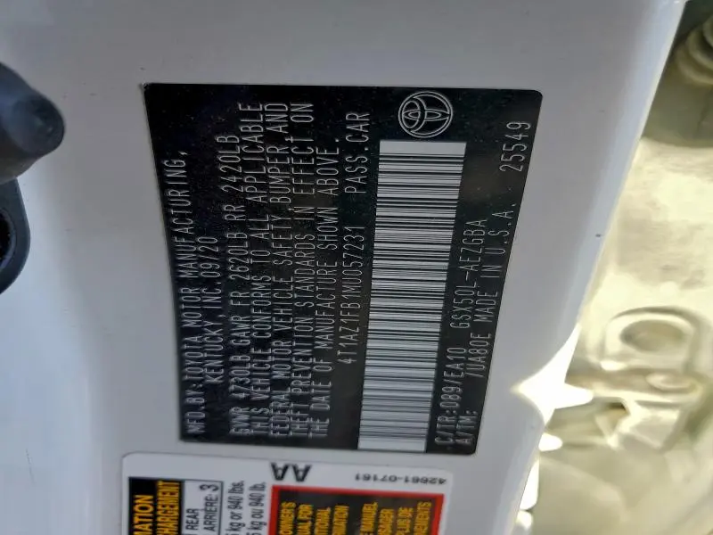 2021 TOYOTA AVALON XLE  