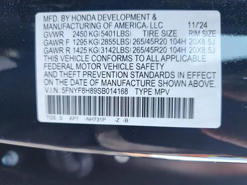 2025 HONDA PASSPORT BLACK EDITION  