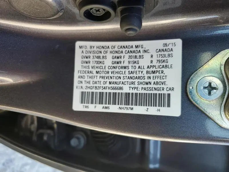 2015 HONDA CIVIC LX  