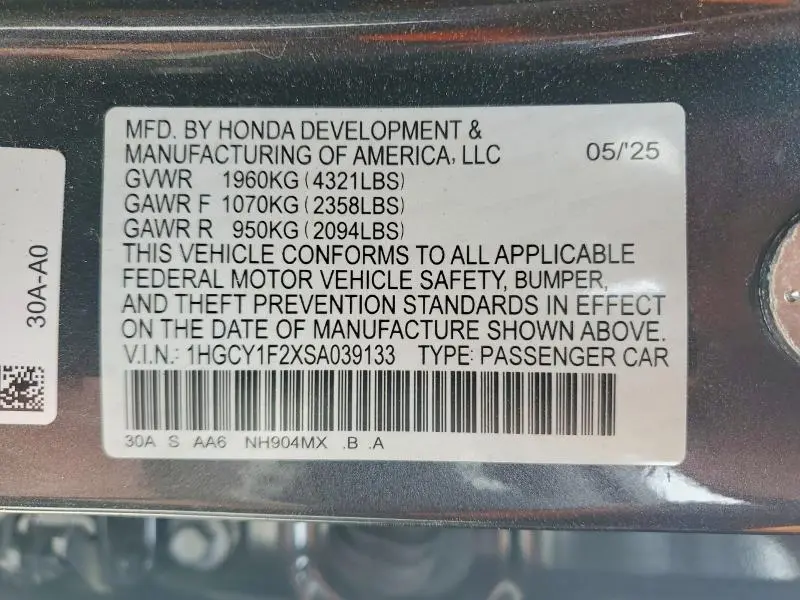 2025 HONDA ACCORD LX  