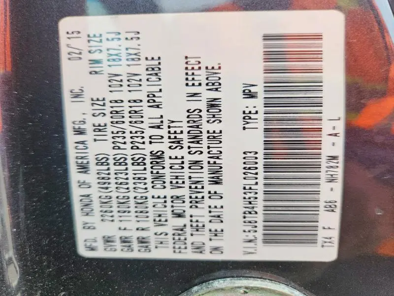 2015 ACURA RDX TECHNOLOGY  