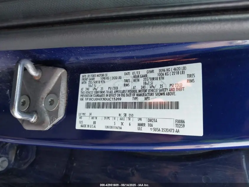 2013 FORD ESCAPE SEL