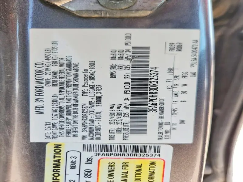2013 FORD FUSION SE  