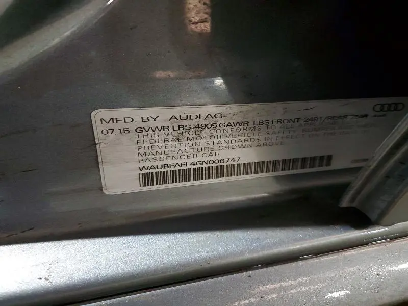 2016 AUDI A4 PREMIUM S-LINE  