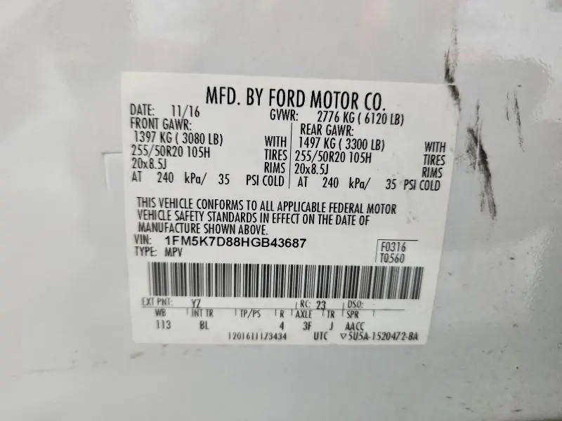 2017 FORD EXPLORER XLT  