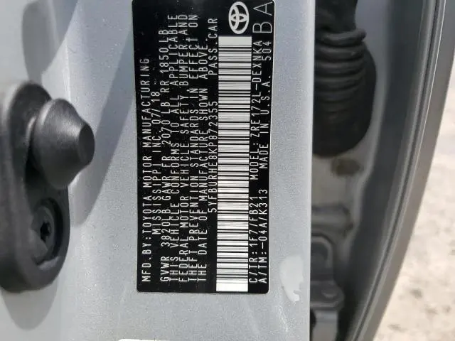 2019 TOYOTA COROLLA L  