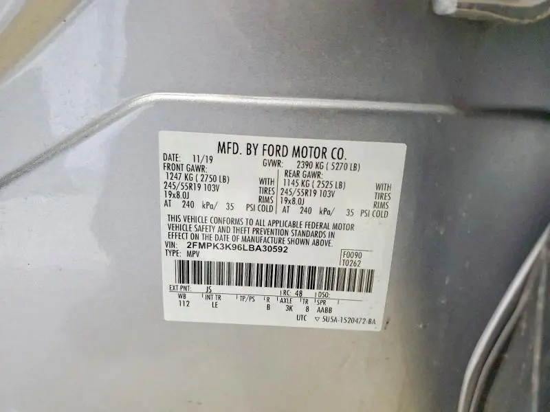 2020 FORD EDGE TITANIUM  
