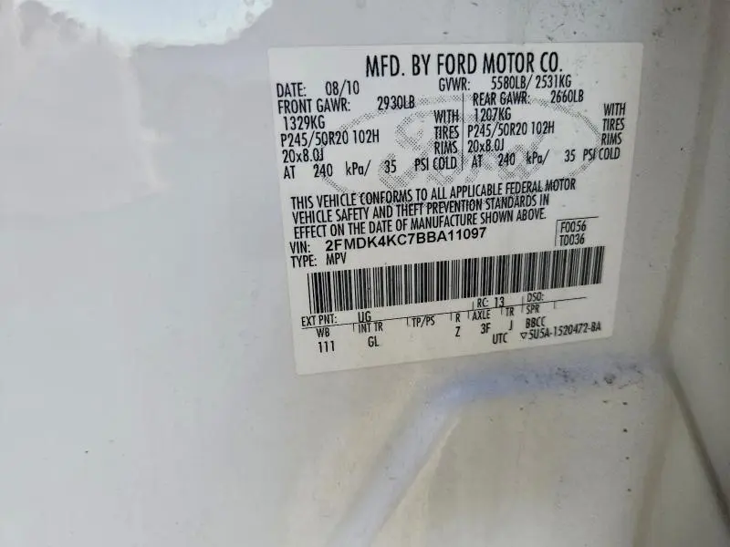 2011 FORD EDGE LIMITED  