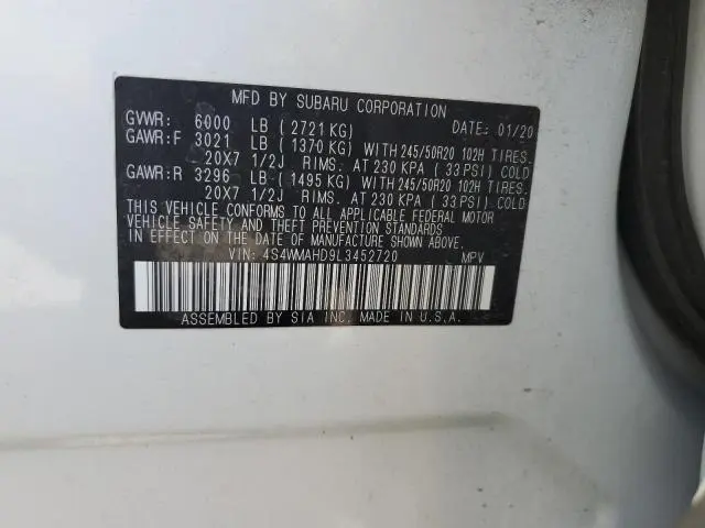 2020 SUBARU ASCENT PREMIUM  