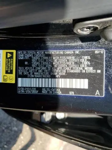 2013 LEXUS RX 350 BASE  