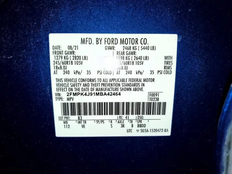 2021 FORD EDGE SEL  