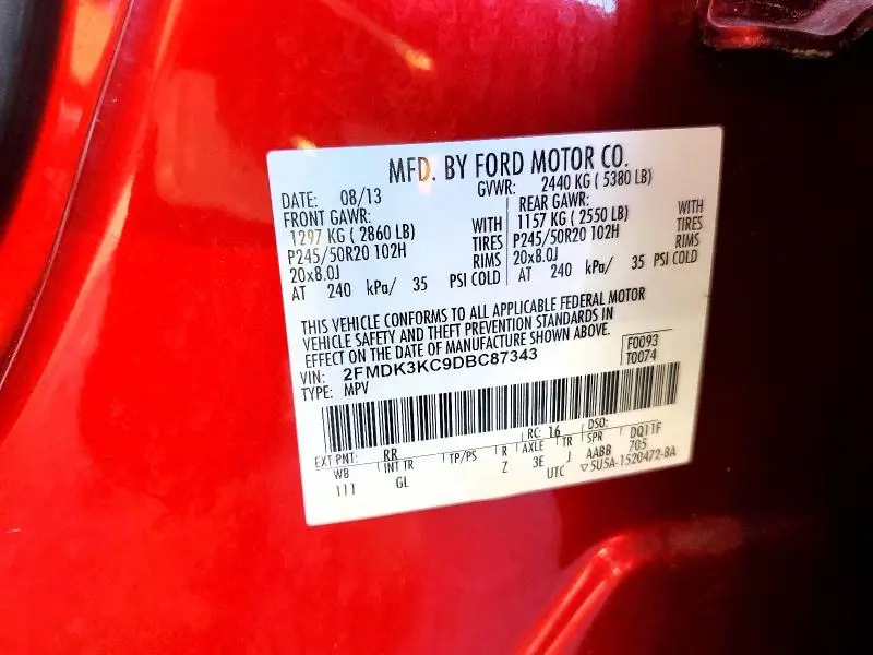 2013 FORD EDGE LIMITED  