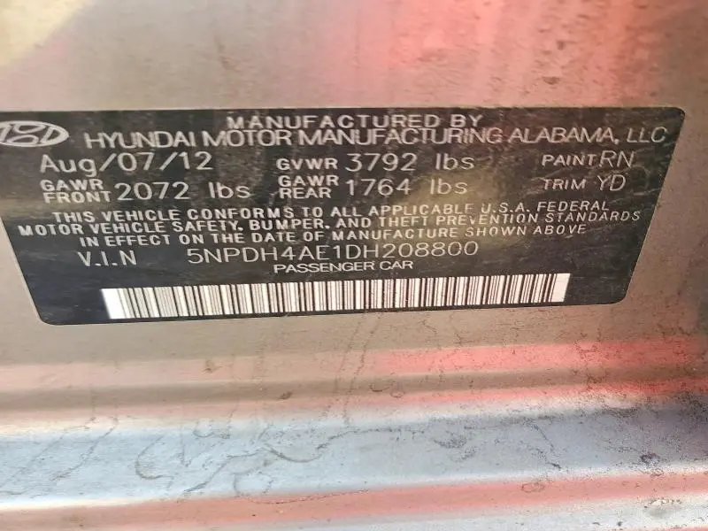 2013 HYUNDAI ELANTRA GLS  