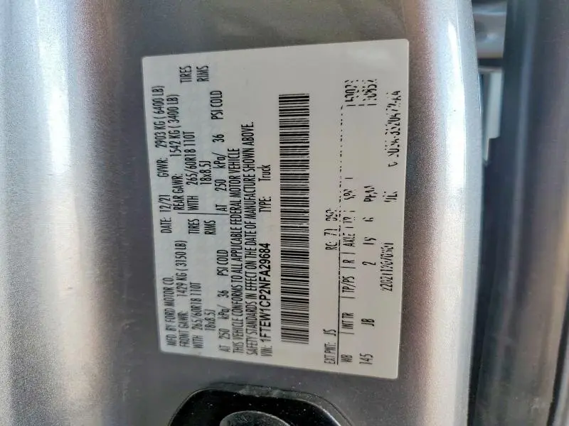 2022 FORD F150 SUPERCREW  