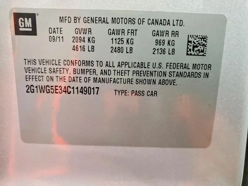 2012 CHEVROLET IMPALA LT  