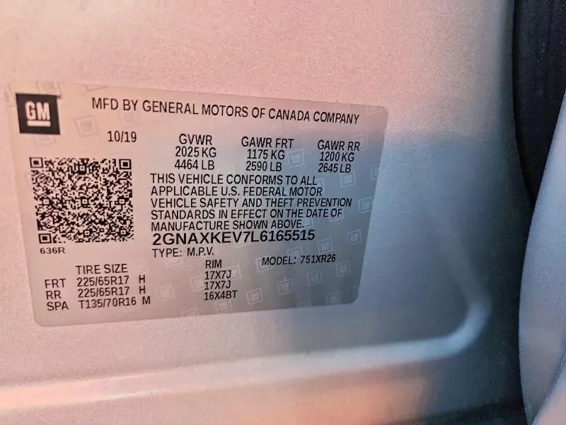 2020 CHEVROLET EQUINOX LT  