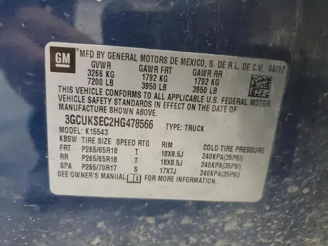 2017 CHEVROLET SILVERADO K1500 LTZ  