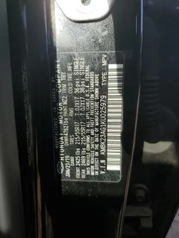 2019 HYUNDAI KONA SEL