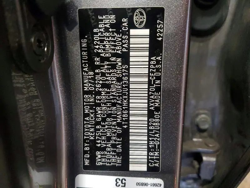 2018 TOYOTA CAMRY XSE  