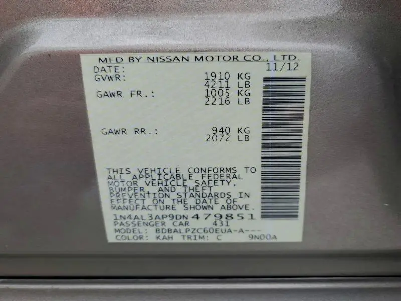 2013 NISSAN ALTIMA 2.5  