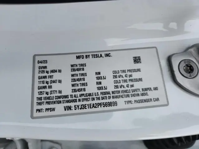 2023 TESLA MODEL 3   