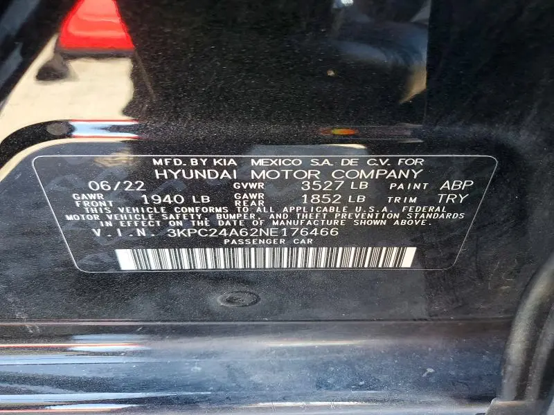 2022 HYUNDAI ACCENT SEL  