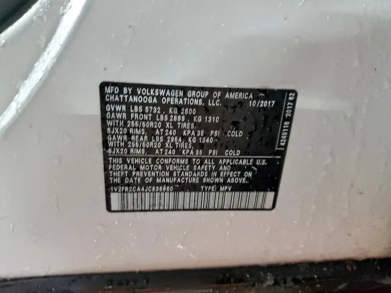 2018 VOLKSWAGEN ATLAS SE  