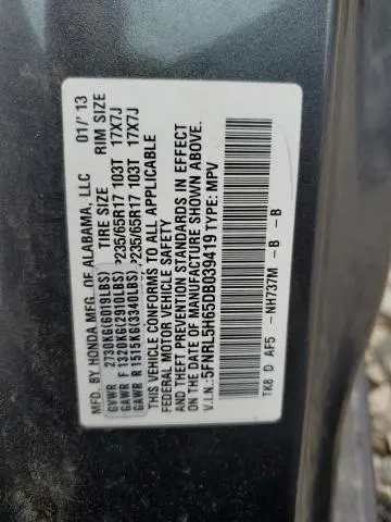 2013 HONDA ODYSSEY EXL  