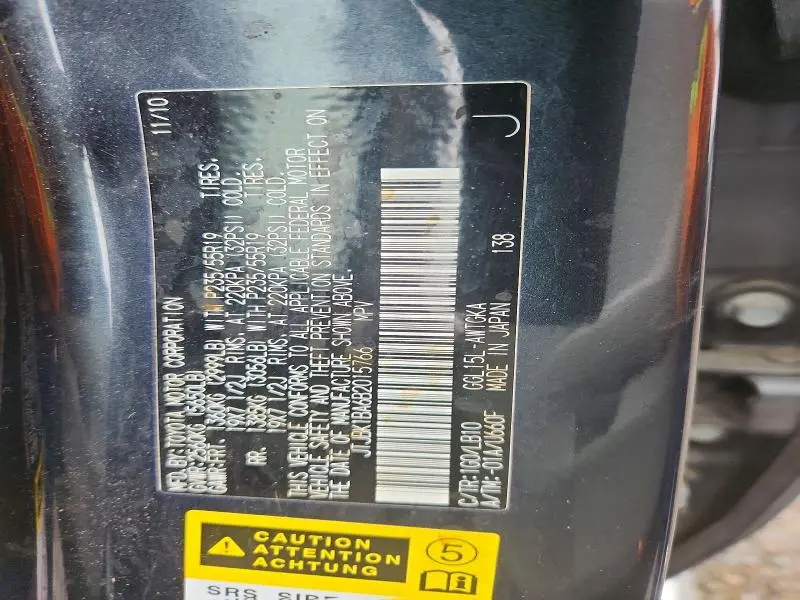 2011 LEXUS RX 350 BASE  