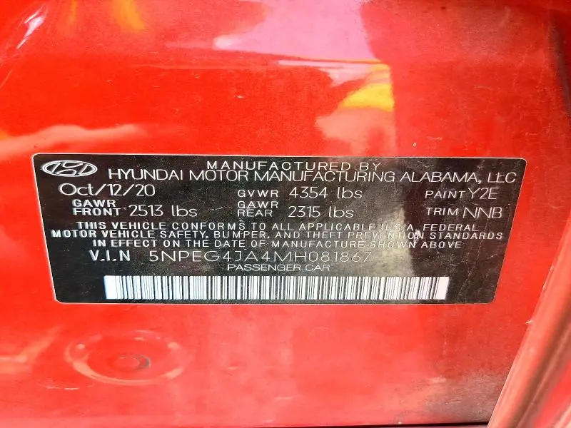 2021 HYUNDAI SONATA SE  