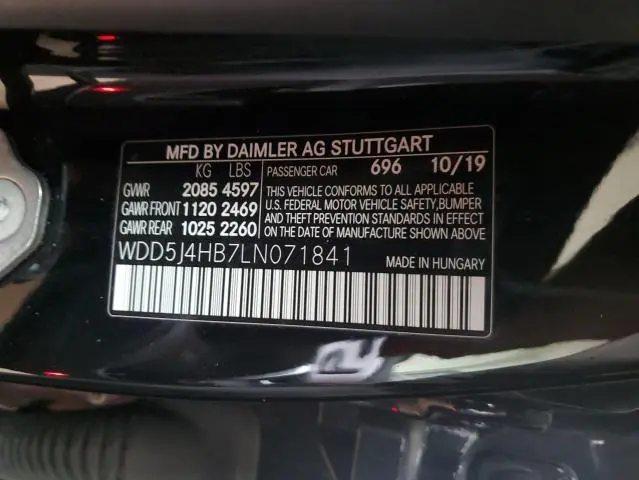 2020 MERCEDES-BENZ CLA 250 4MATIC