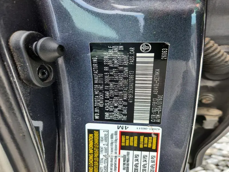 2010 TOYOTA CAMRY LE  