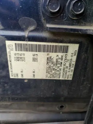 2012 NISSAN MAXIMA S  