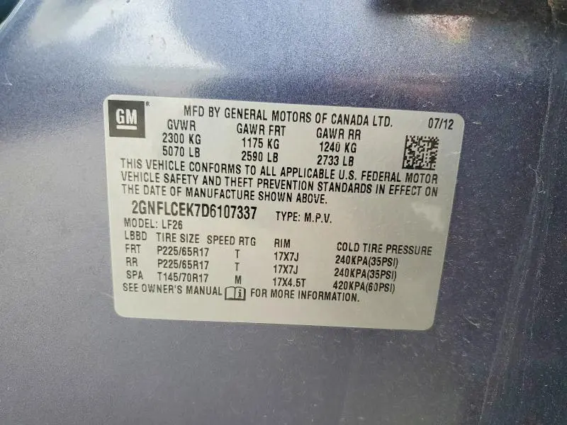 2013 CHEVROLET EQUINOX LS  