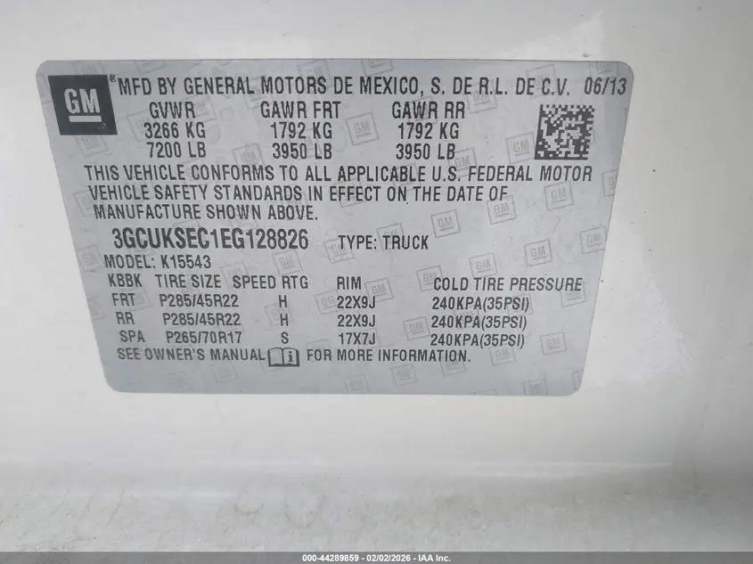 2014 CHEVROLET SILVERADO 1500 2LZ