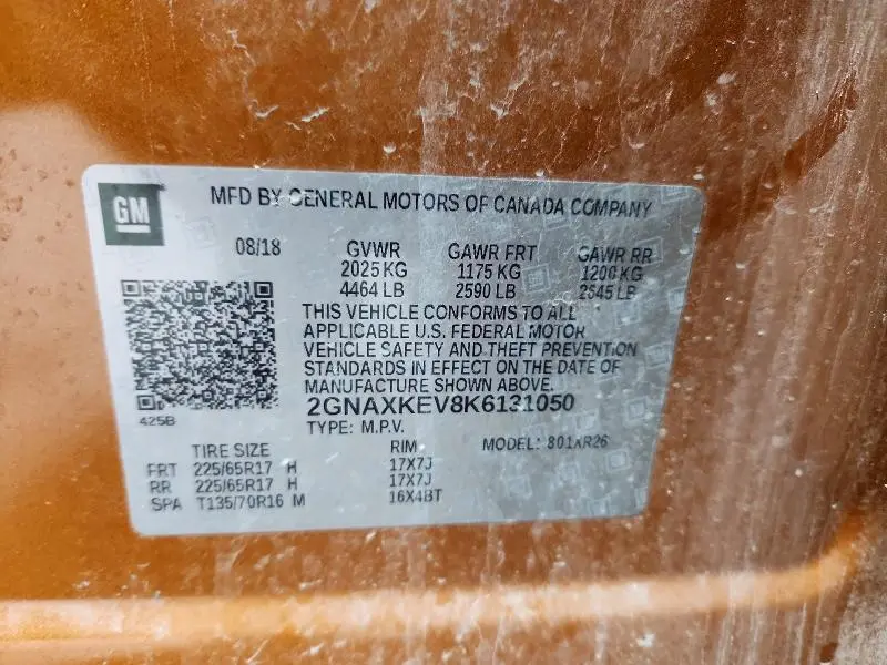 2019 CHEVROLET EQUINOX LT  