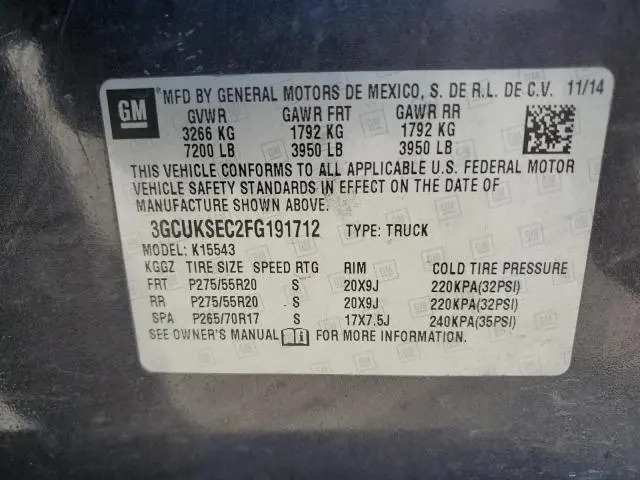 2015 CHEVROLET SILVERADO K1500 LTZ  