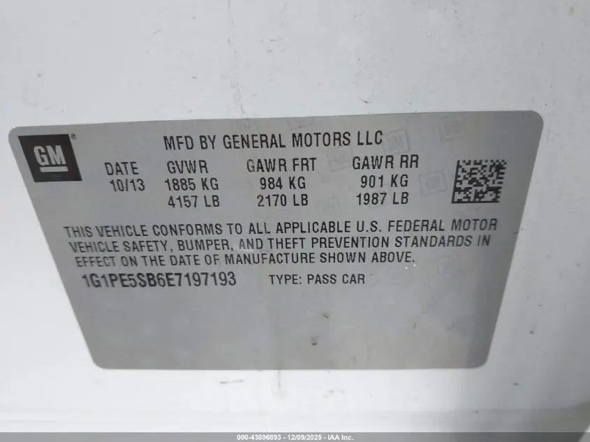 2014 CHEVROLET CRUZE 2LT AUTO