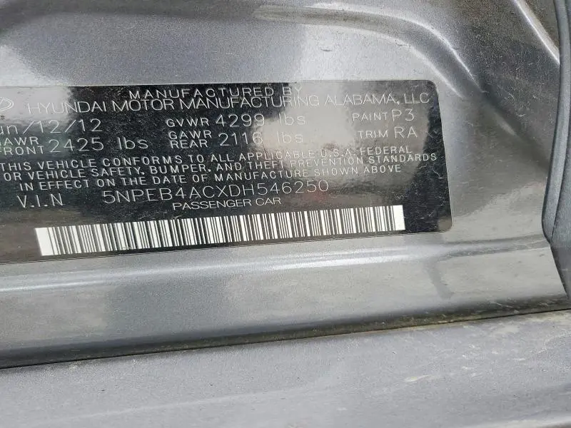2013 HYUNDAI SONATA GLS  