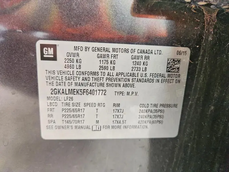 2015 GMC TERRAIN SLE  