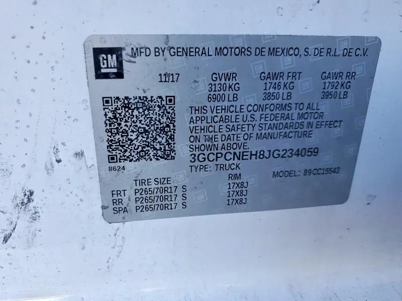 2018 CHEVROLET SILVERADO 1500 RWD 4.3L V6 W/T