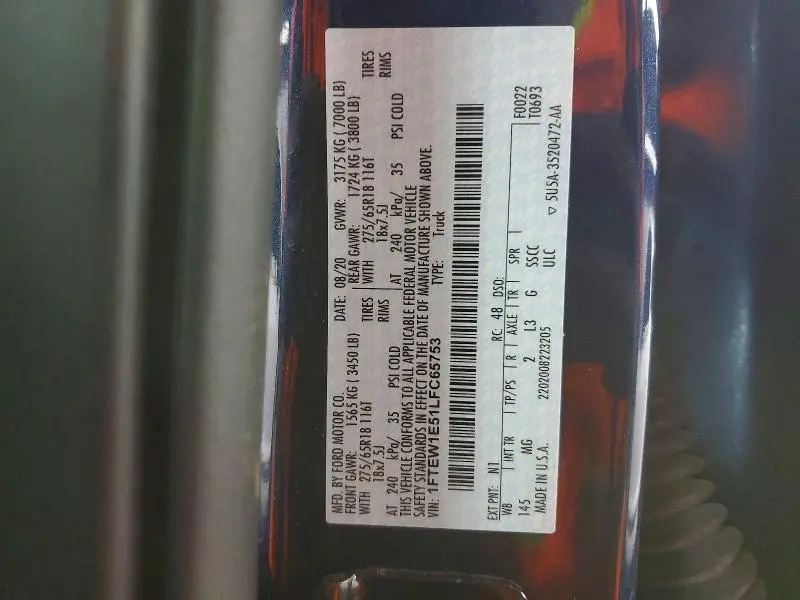 2020 FORD F150 SUPERCREW  