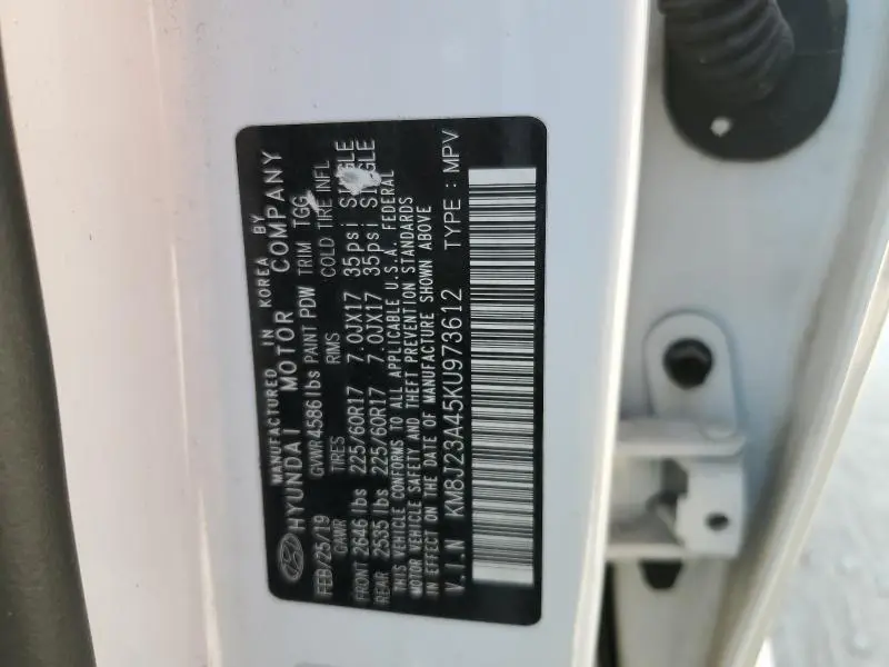 2019 HYUNDAI TUCSON SE  