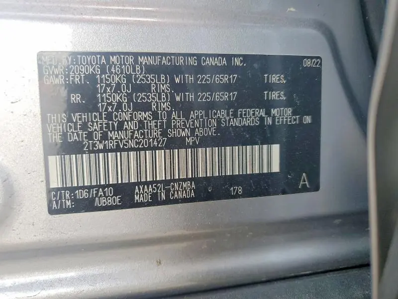 2022 TOYOTA RAV4 XLE  