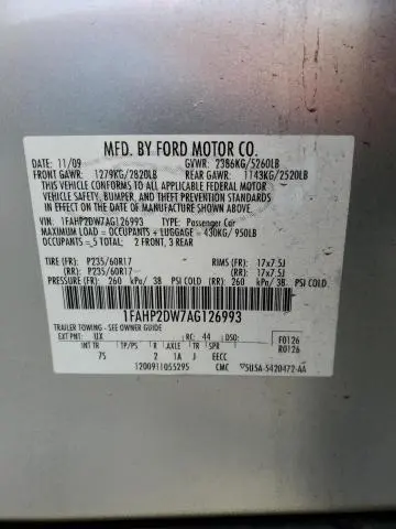 2010 FORD TAURUS SE