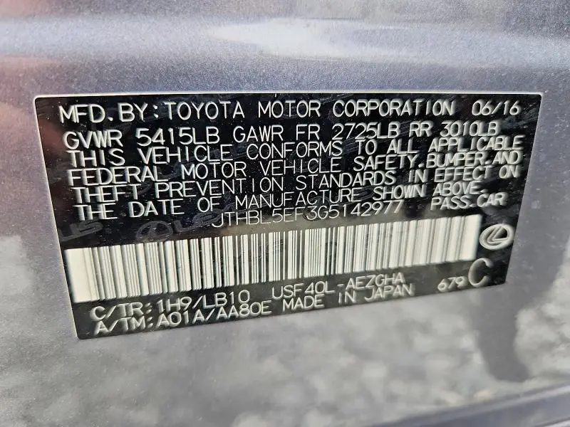 2016 LEXUS LS 460  
