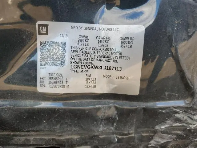 2020 CHEVROLET TRAVERSE LT  