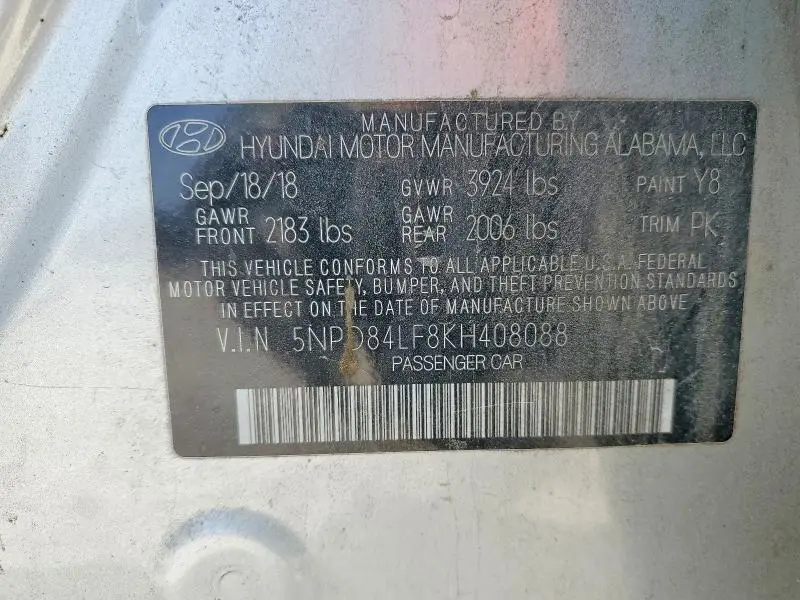 2019 HYUNDAI ELANTRA SEL  