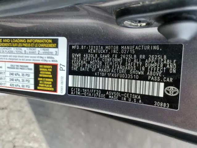 2015 TOYOTA CAMRY LE  