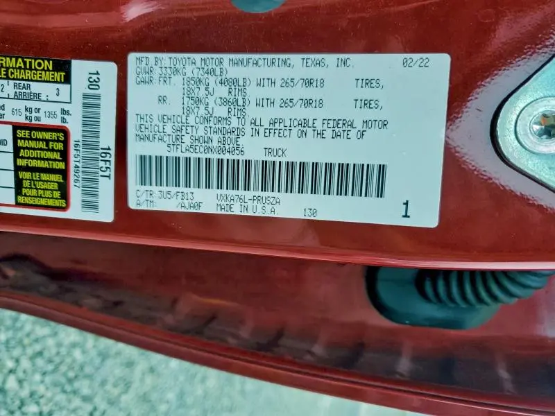 2022 TOYOTA TUNDRA CREWMAX SR5  